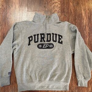 JanSport Purdue University 1869 Quarter Zip Sweatshirt Grey Pullover Mens Small